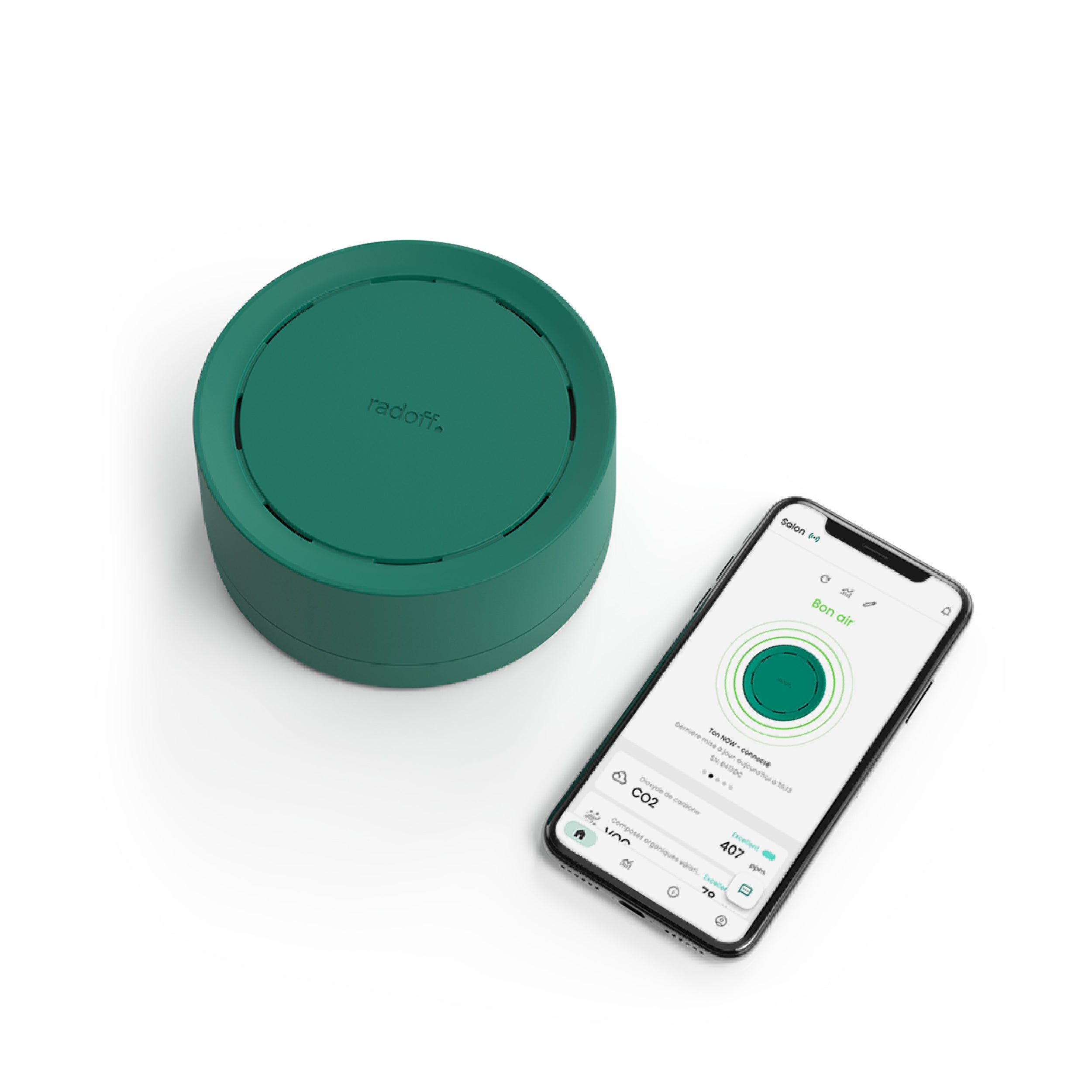 Dispositif Radoff Now vert : application simple et intuitive.
