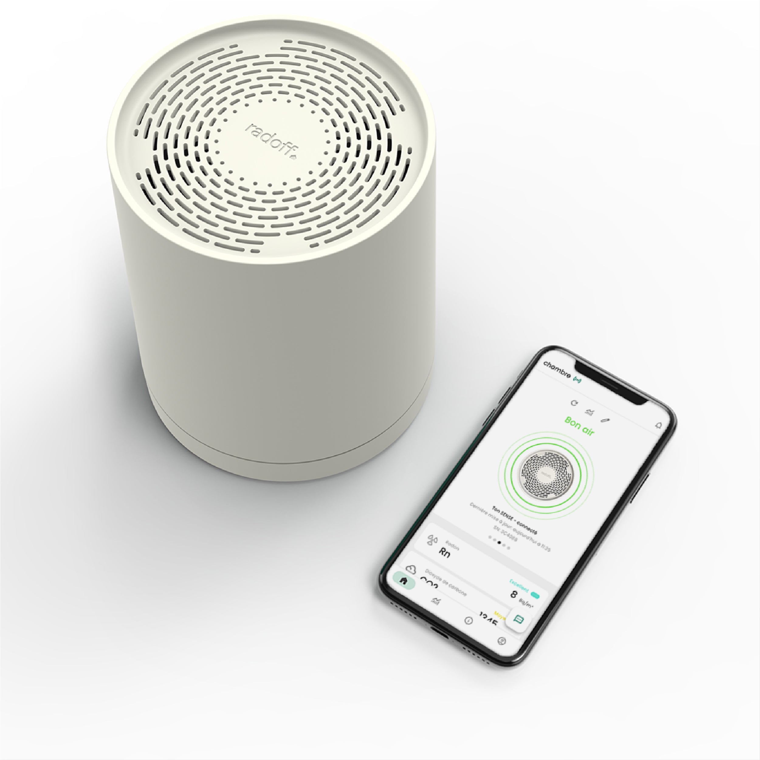 Dispositif Radoff Sense blanc: application simple et intuitive.